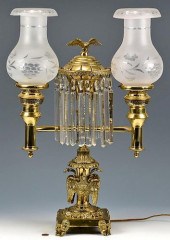 DOUBLE ARGAND LAMP WITH PELICA