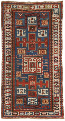 Double-Entrant Kazak Prayer Rug