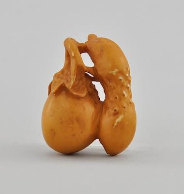 Double Gourd Signed Ivory Netsuke A