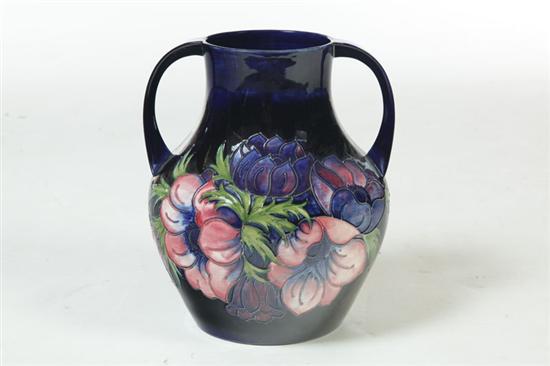 DOUBLE-HANDLED ART POTTERY VASE. 
