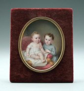 Double miniature portrait, R.