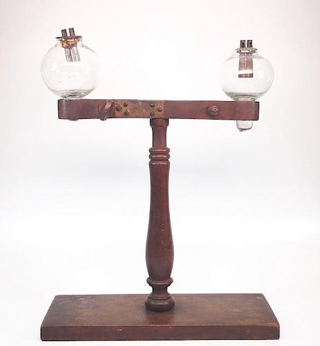 DOUBLE PEG LAMPTwo 19th century