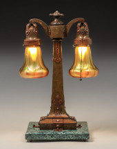 DOUBLE QUEZAL GLASS SHADE ARTS