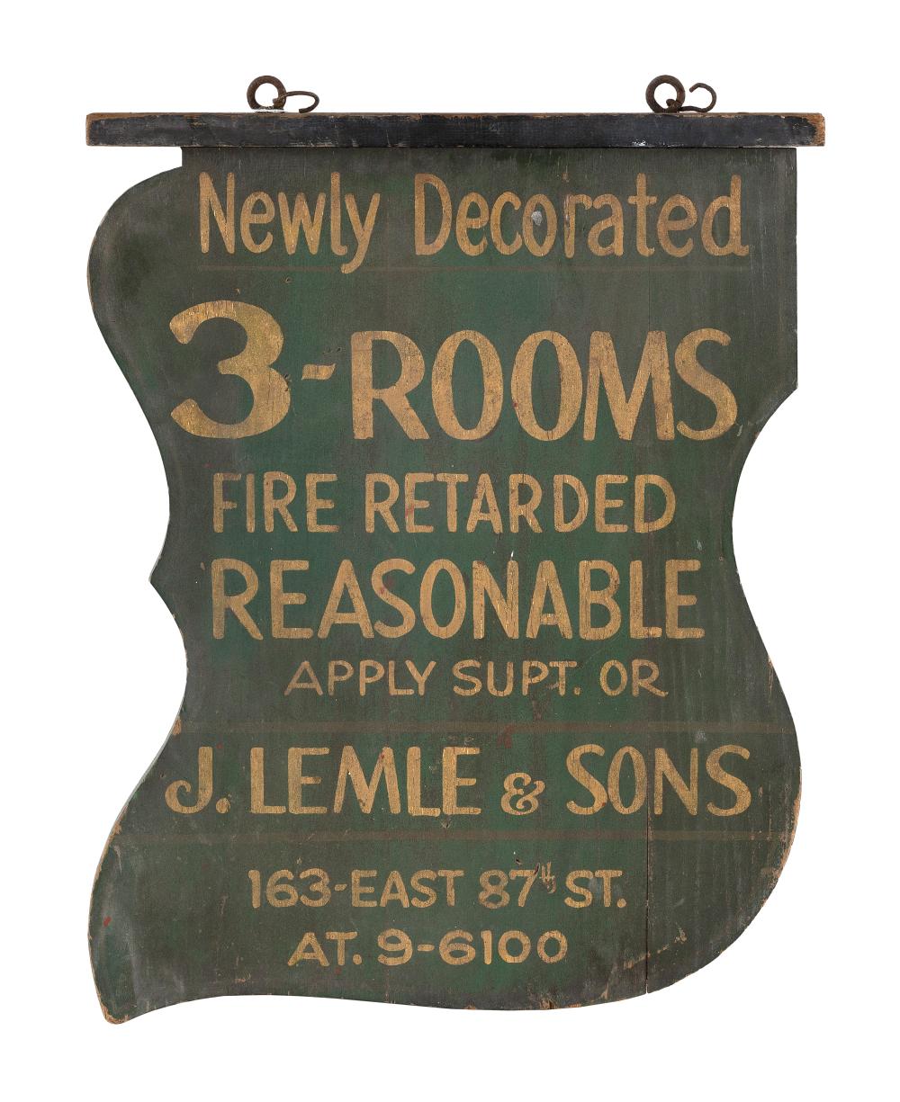 DOUBLE-SIDED PAINTED WOODEN SIGN