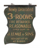 DOUBLE-SIDED PAINTED WOODEN SI