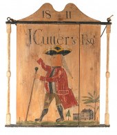 DOUBLE-SIDED PINE SIGN "J CUTT