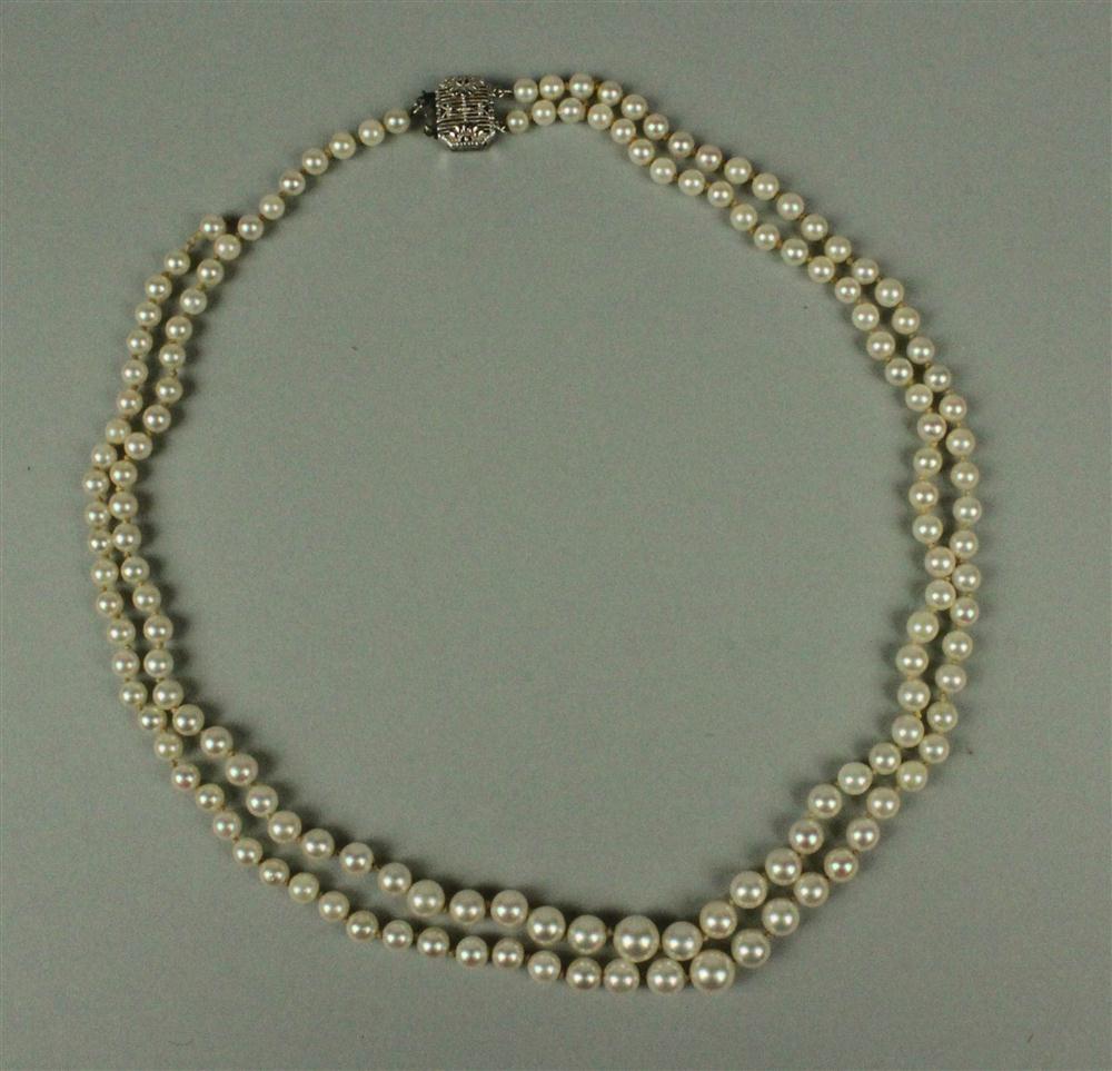 DOUBLE STRAND OF CULTURED PEARLS