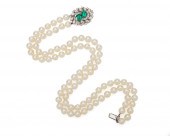 DOUBLE STRAND PEARL NECKLACE W