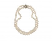 DOUBLE STRAND PEARL NECKLACE W