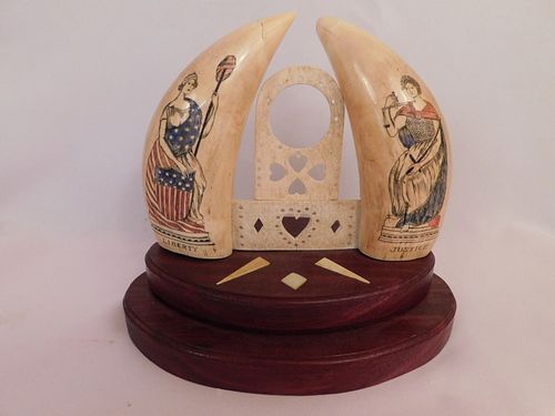 DOUBLE WHALE TOOTH PICTURE