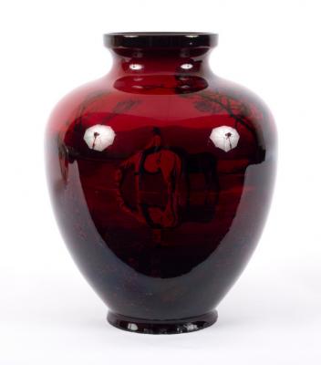 Doulton, a modern flambe vase,