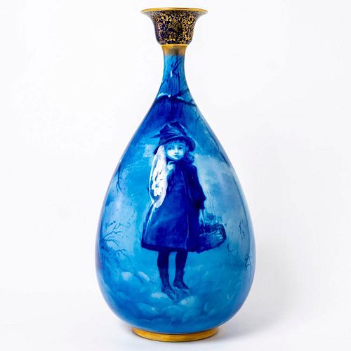 DOULTON BURSLEM BLUE CHILDREN VASE,