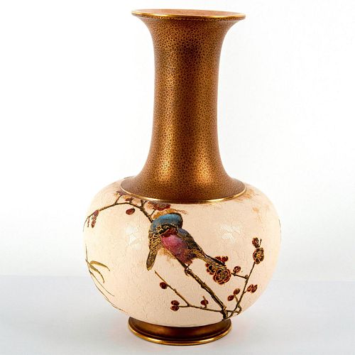 DOULTON BURSLEM VASE OF TWO FINCHES