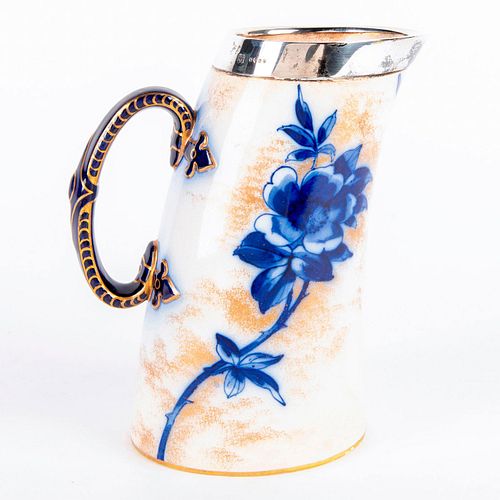 DOULTON BURSLEM VASE WITH SILVER