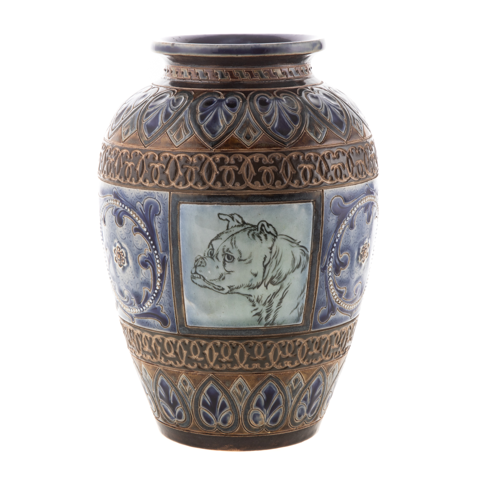 DOULTON LAMBETH STONEWARE VASE Late