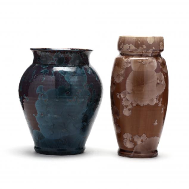 DOVER POTTERY (NC), TWO CRYSTALLINE