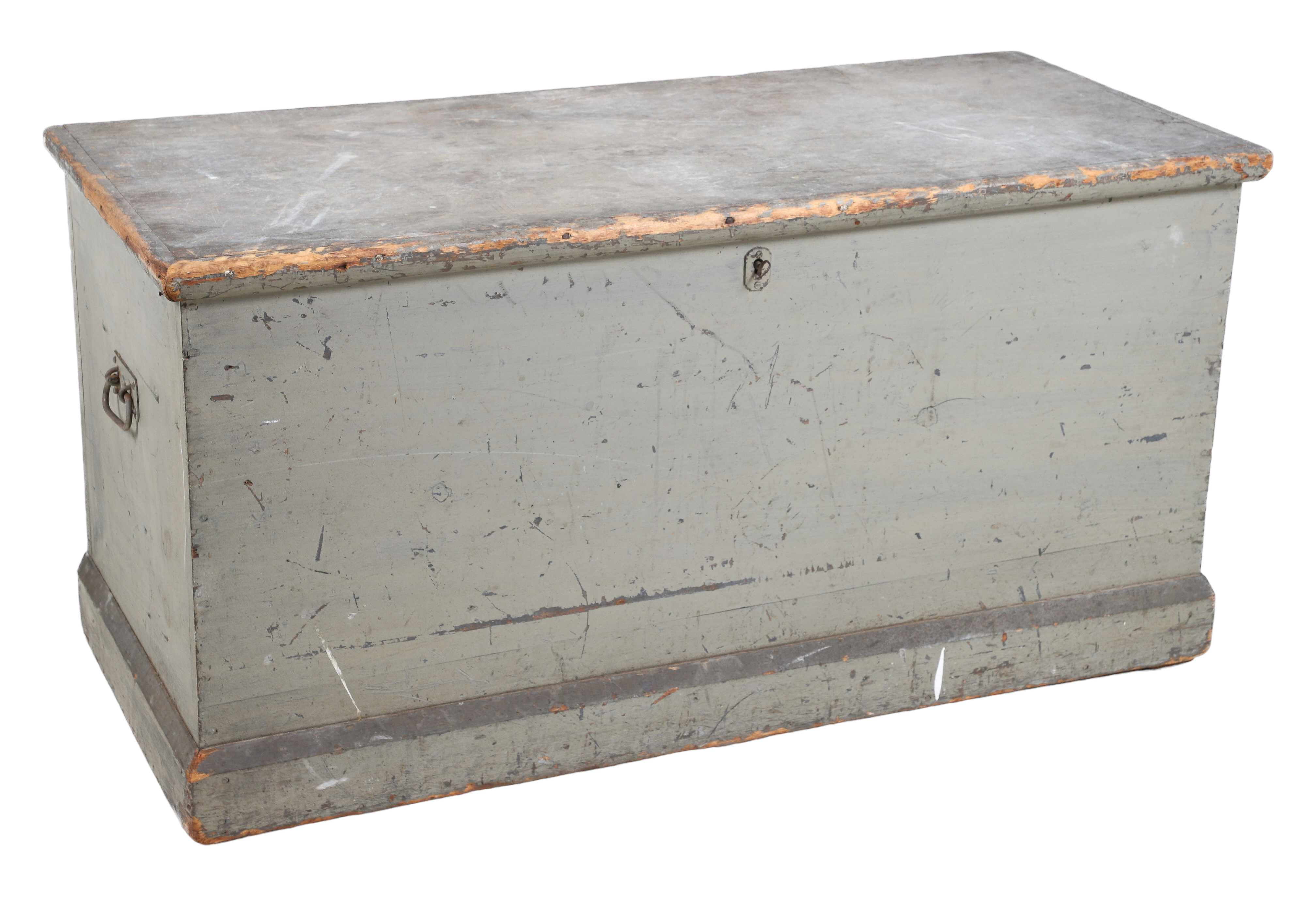 Dovetailed painted chest, gray