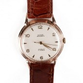 DOXA 14K GOLD WRISTWATCH W/ HA