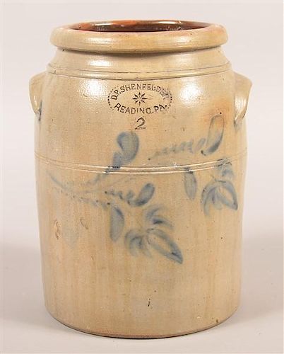 D.P. SHENFELDER 2 GALLON CROCK WITH
