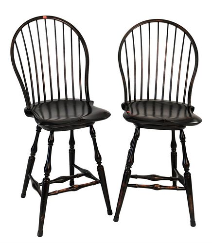 D.R. DIMES PAIR OF BAR STOOLS, ON