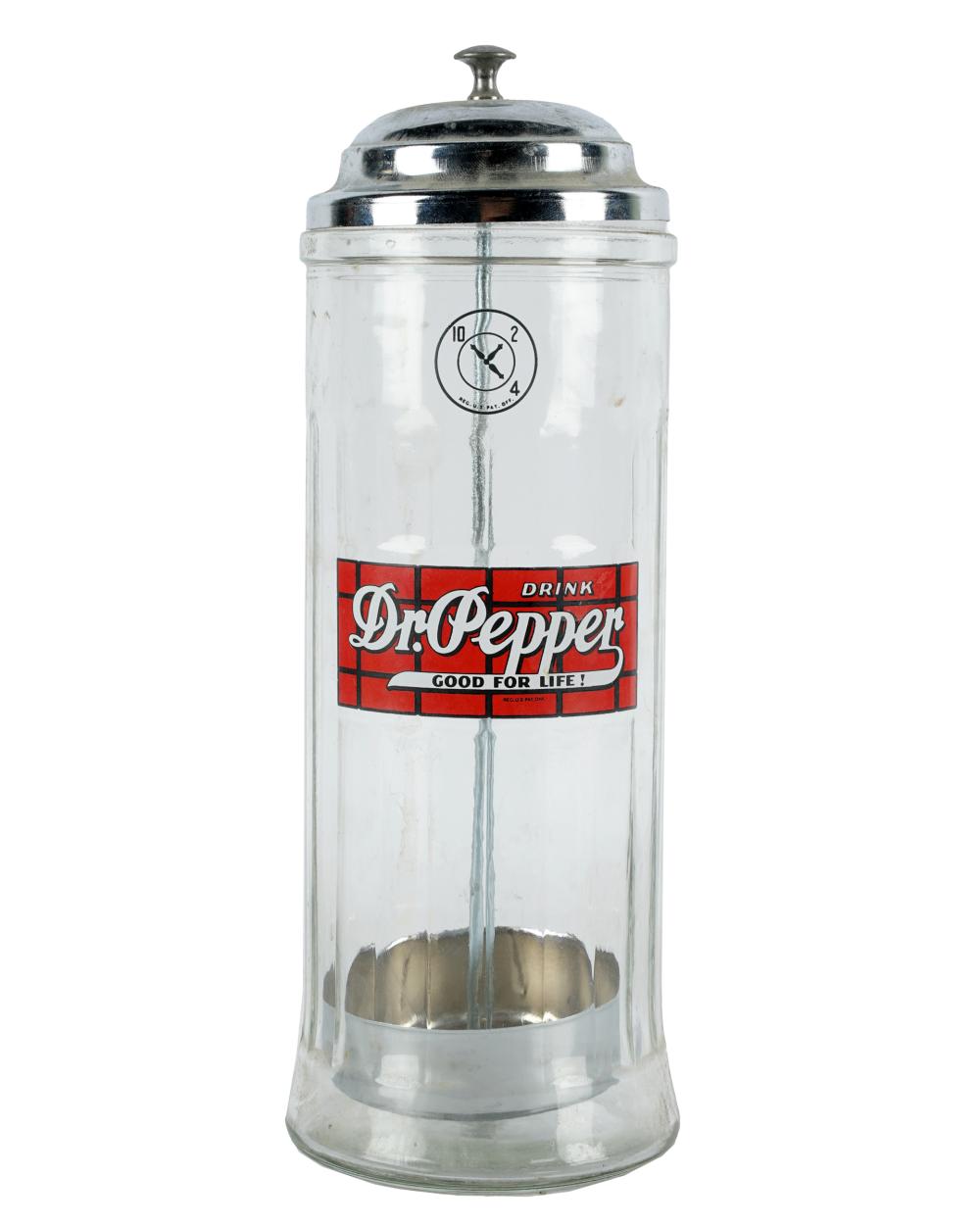 DR. PEPPER STRAW DISPENSERglass and