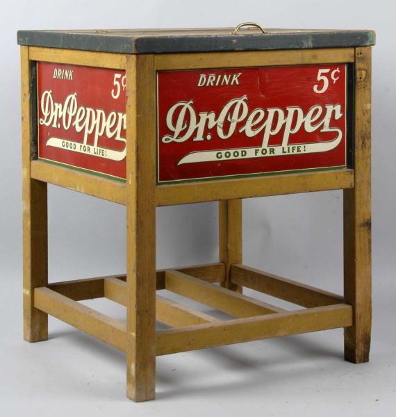 Dr. Pepper Wood-Framed Icebox