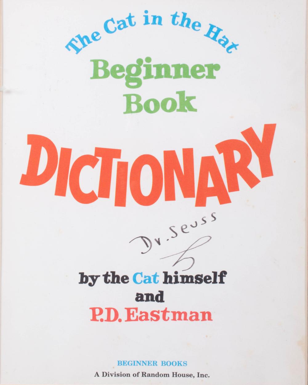 DR. SEUSS. AUTOGRAPHED 'THE CAT