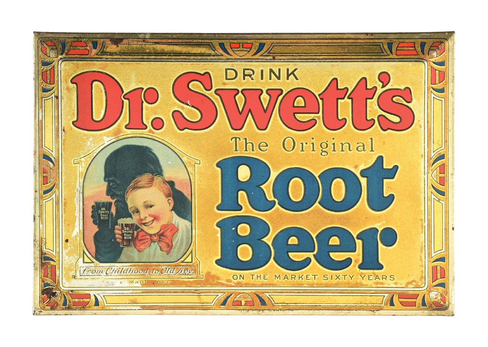 DR. SWETT'S ROOT BEER SIGN W/ KID