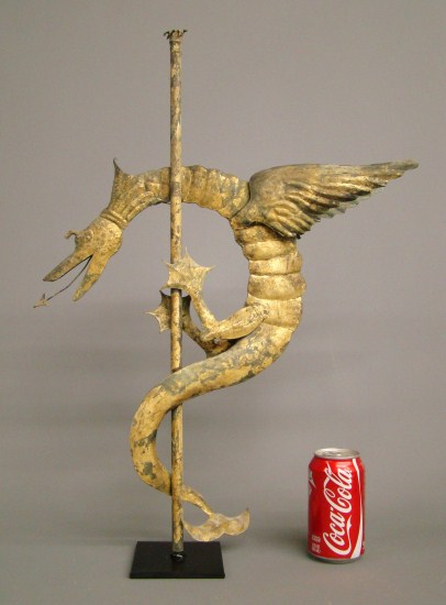 Dragon form weathervane. 24'' Ht.