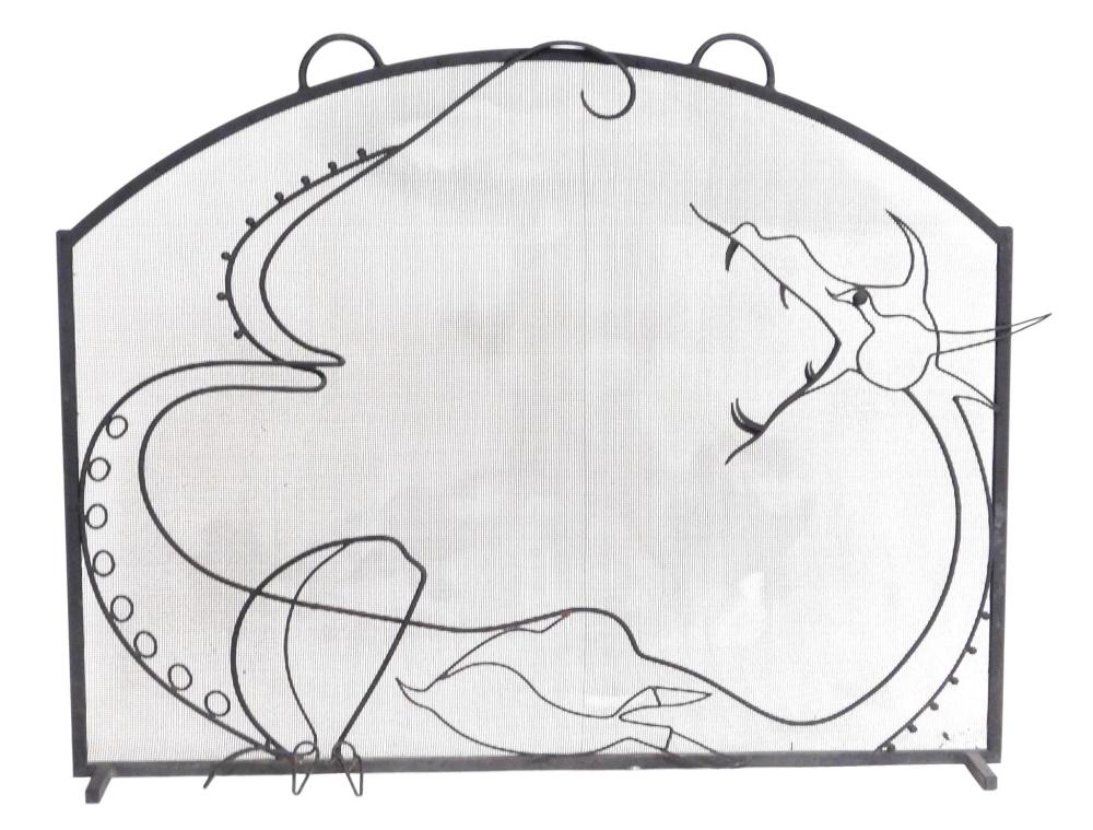 DRAGON MOTIF FIRE SCREEN, 20TH