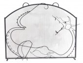 DRAGON MOTIF FIRE SCREEN, 20TH