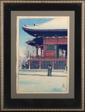 Dramatic Framed Japanese Woodb