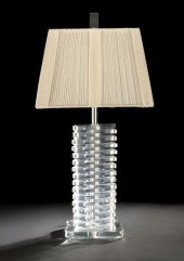 Dramatic Lucite Table Lamp,  c