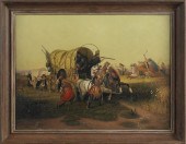 Dramatic oil on board western