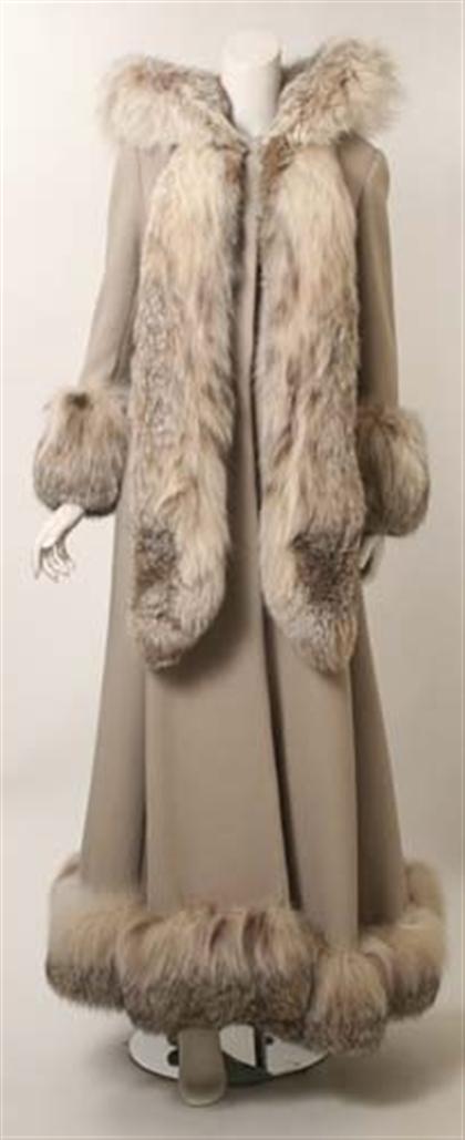 Dramatic pale taupe wool