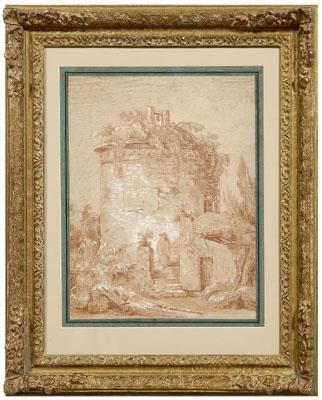 Drawing, follower of Hubert Robert,