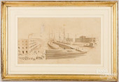 DRAWING OF A PORT SCENE<br>Mar