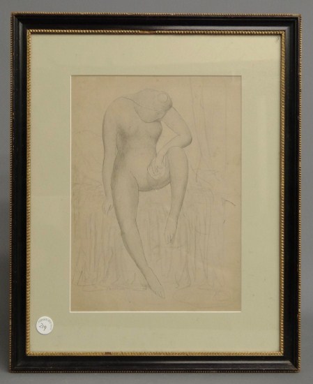 Drawing on paper woman signed