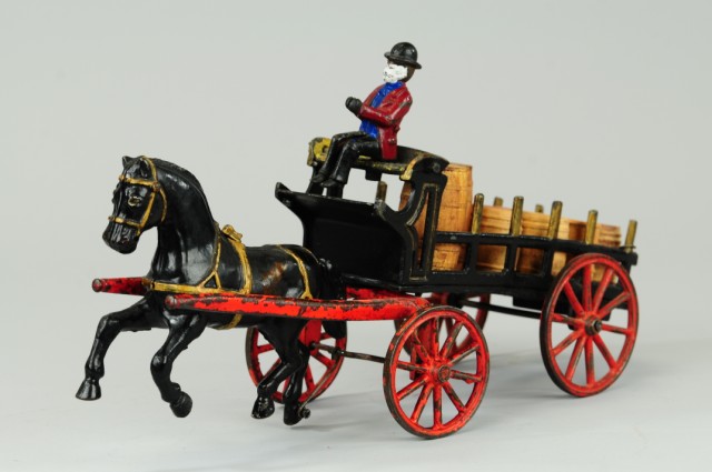 DRAY WAGON Ives cast iron stake