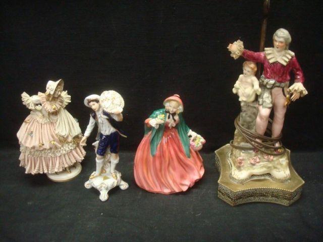 Dresden Figural Lamp along with