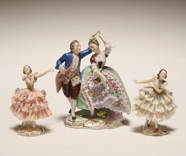 Dresden hand painted and gilt