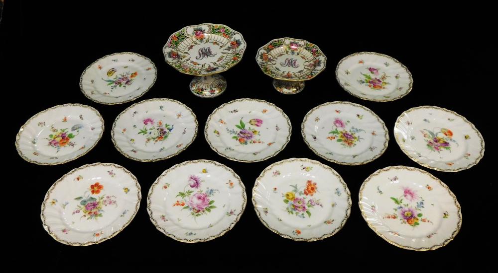 DRESDEN HAND-PAINTED PORCELAIN,
