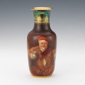 DRESDEN JEWELED VASE, SIGNED W