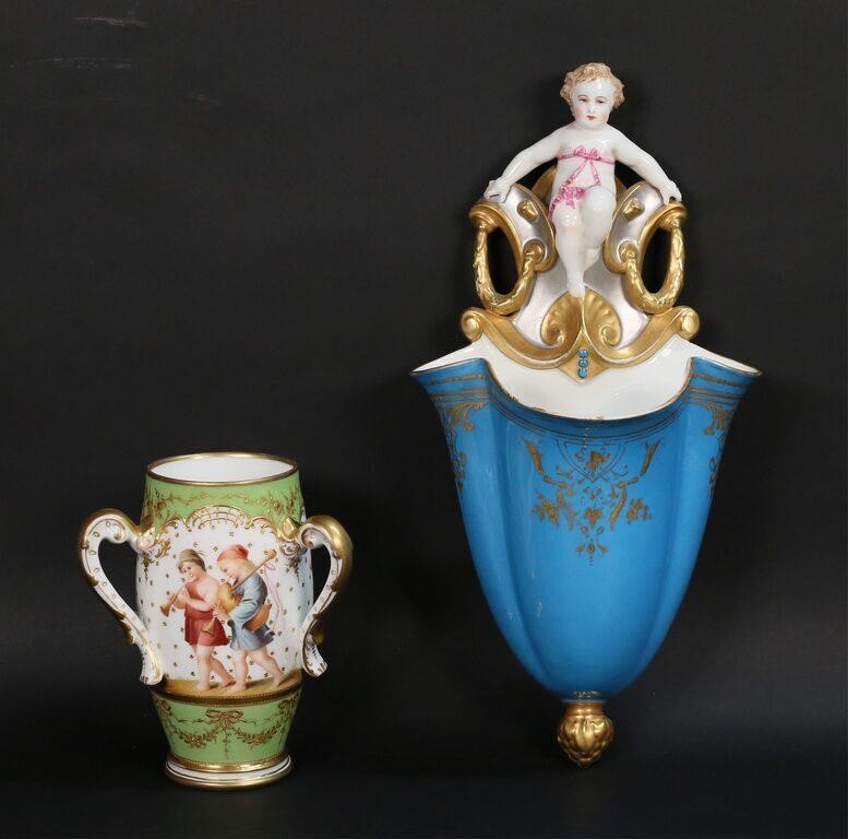 DRESDEN KLEMM VASE & CHERUB WALL