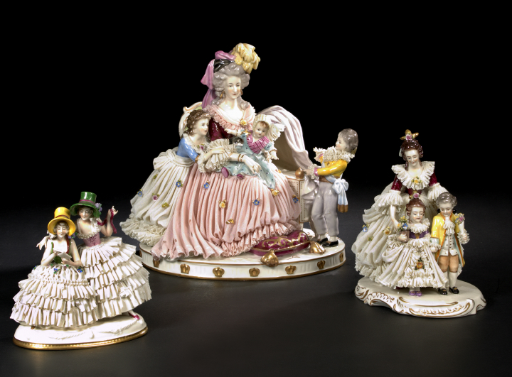 "Dresden" Lace Porcelain Figural