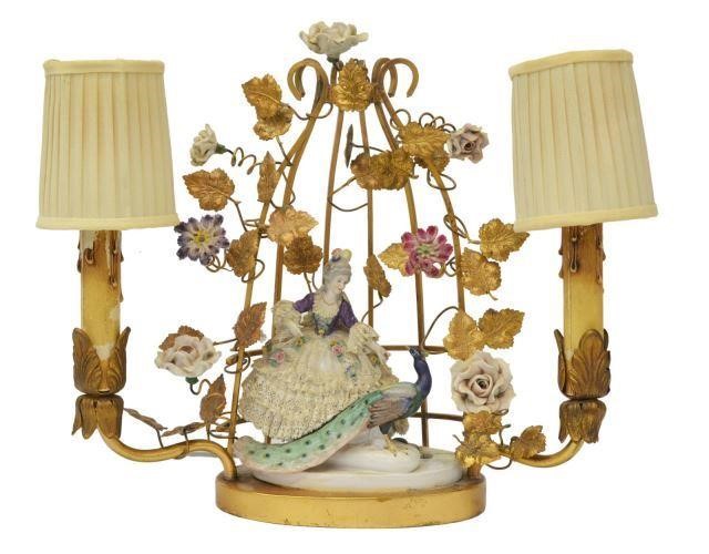 DRESDEN LACE PORCELAIN FIGURE GROUP