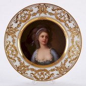 DRESDEN PAINTED PORCELAIN PLAT