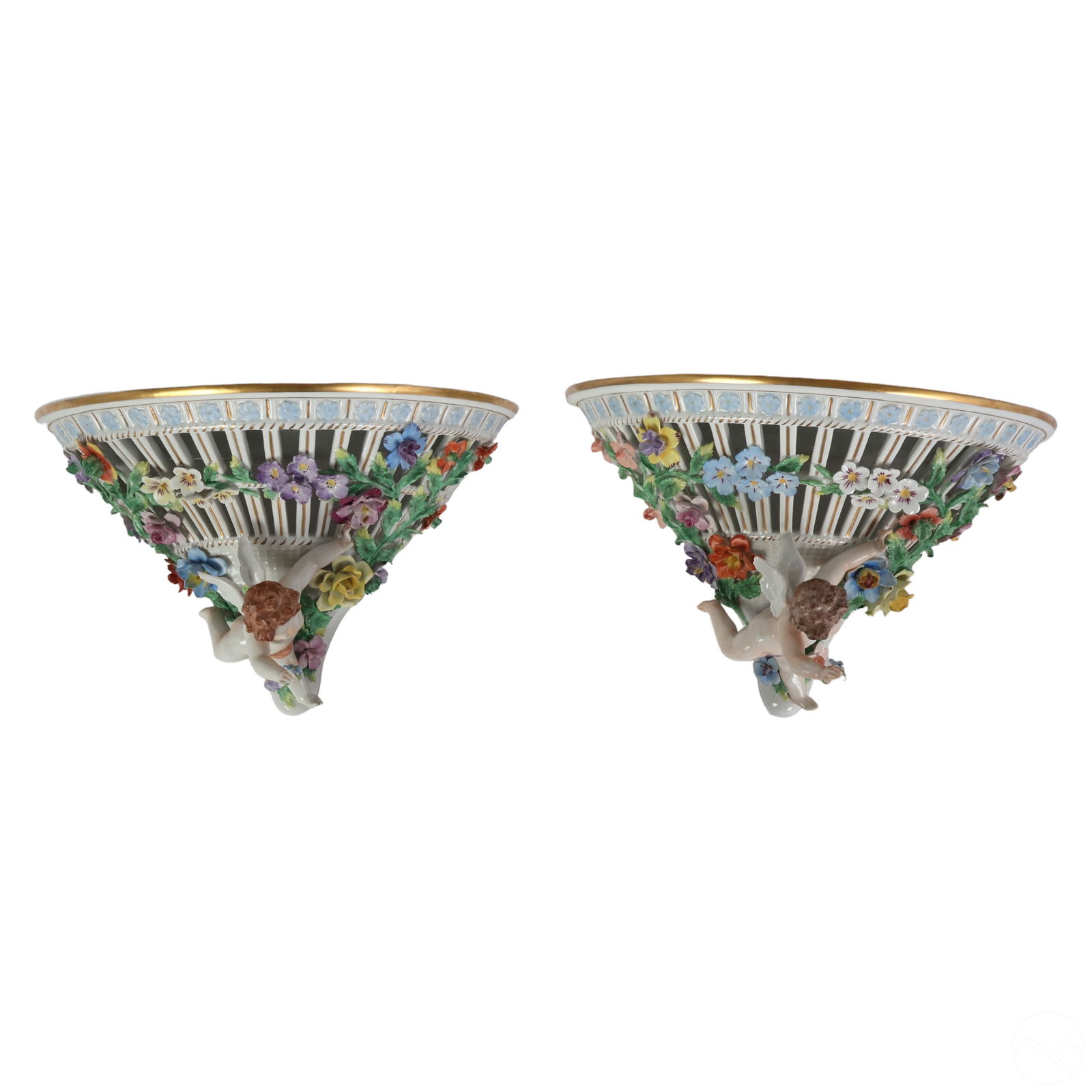DRESDEN PAIR GERMAN PORCELAIN