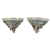 DRESDEN PAIR GERMAN PORCELAIN