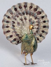 DRESDEN PEACOCK CHRISTMAS ORNA